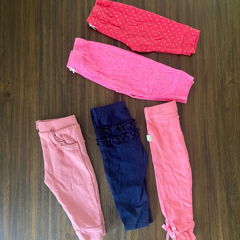BABY GIRL PANT LEGGING SET OF 5 CUTE FASHION FALL 9 MONTHS